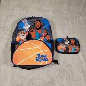 Space Jam Tune Squad Backpack & Pencil Bag Combo 17” Lebron Bugs Taz